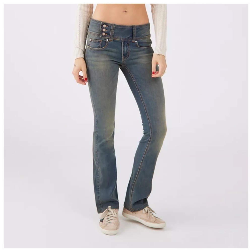 BDG Y2K Belted Flared Denim Jeans